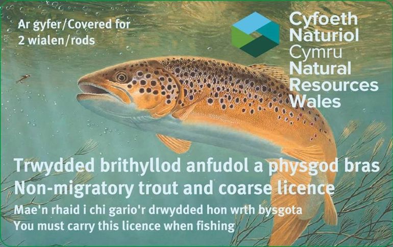 Image alerting people that they must carry a rod licence when fishing